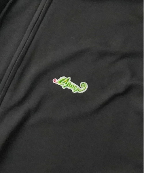 セール】ワンポイントロゴ刺繍 ビッグシルエット ダブルジップアップ