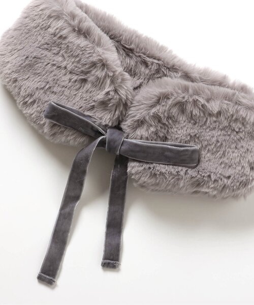 apres les cours（アプレレクール）の「2WAYファーティペット（マフラー・キッズ・グレー/アイボリー・100/140）」の5枚目の写真