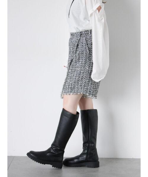 ehka sopo(エヘカソポ)の「ツイードラップパンツ(セットアップ可)(その他パンツ・レディース・サックスブルー/オフホワイト/ブラック・F)」の20枚目の写真