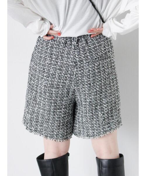 ehka sopo(エヘカソポ)の「ツイードラップパンツ(セットアップ可)(その他パンツ・レディース・サックスブルー/オフホワイト/ブラック・F)」の22枚目の写真
