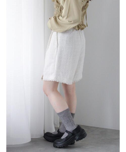 ehka sopo(エヘカソポ)の「ツイードラップパンツ(セットアップ可)(その他パンツ・レディース・サックスブルー/オフホワイト/ブラック・F)」の16枚目の写真