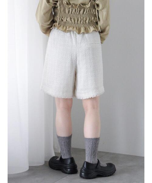 ehka sopo(エヘカソポ)の「ツイードラップパンツ(セットアップ可)(その他パンツ・レディース・サックスブルー/オフホワイト/ブラック・F)」の17枚目の写真