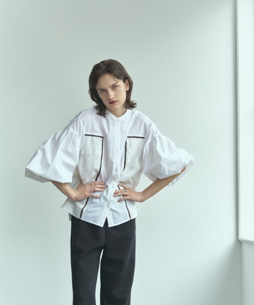 Muel Chic(ミュエルシック)の「Fargo shirt ファーゴシャツ(シャツ/ブラウス・レディース・ブラック/ベージュ/ホワイト・FREE)」の2枚目の写真