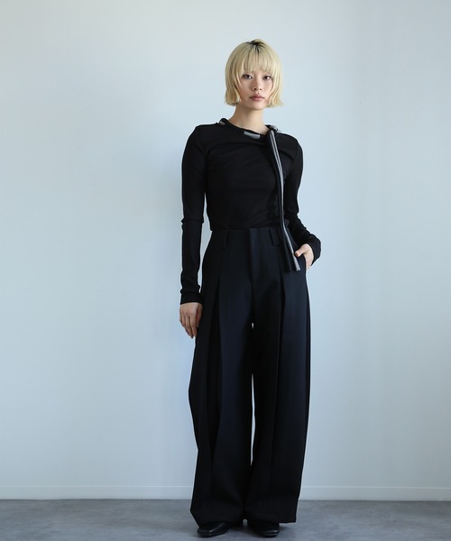 aimoha(アイモハ)の「【moyo】インバーテッド プリーツパンツ(その他パンツ・レディース・ブラック/グレー・LARGE/MEDIUM/SMALL)」の2枚目の写真