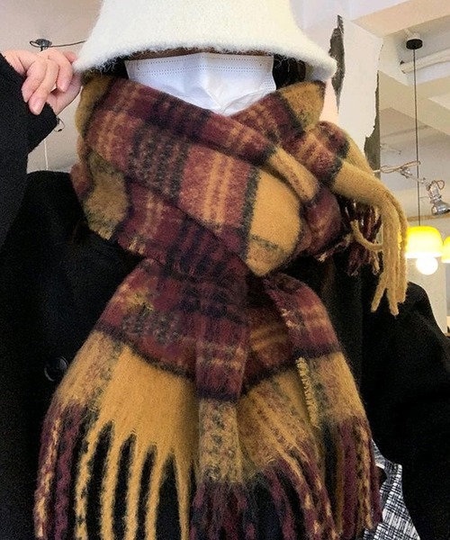 HALEY PESCA/カラフルボリュームチェックマフラー（マフラー）｜HALEY