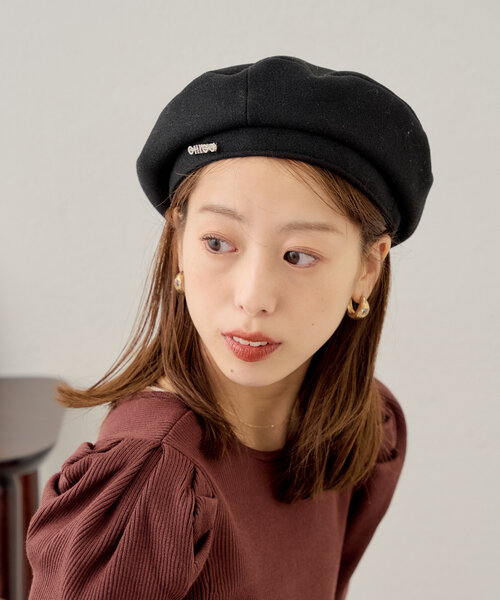 Chico（チコ）の「【取り外し可】ロゴブローチ付きベレー帽（ハット