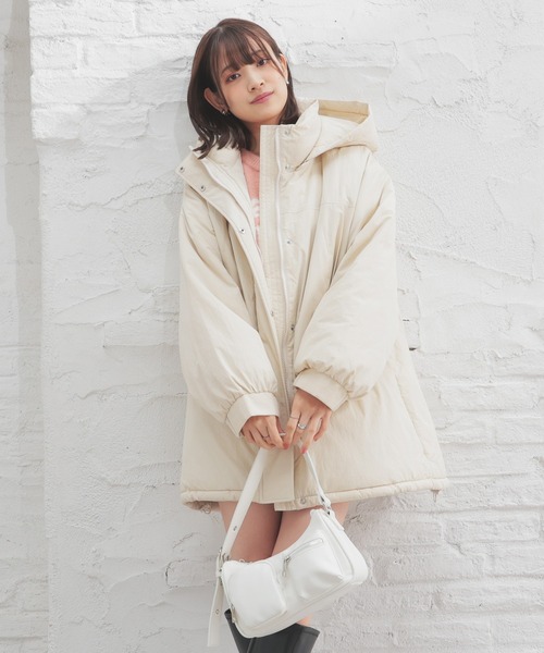 Honeys（ハニーズ）の「【非フッ素撥水加工】モンスターブルゾン（ダウンジャケット/コート・レディース・アイボリー/ブラック/カーキ/グレー・M/L）」の15枚目の写真