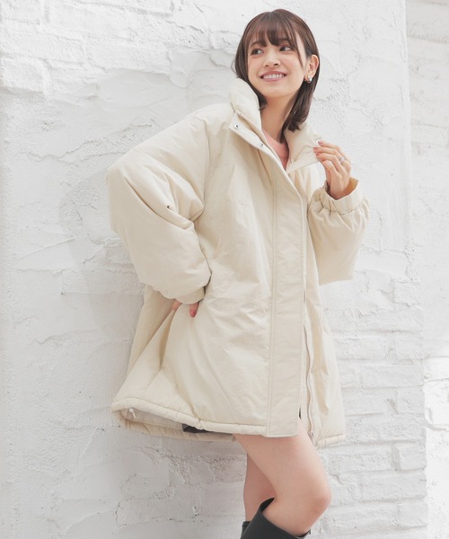 Honeys（ハニーズ）の「【非フッ素撥水加工】モンスターブルゾン（ダウンジャケット/コート・レディース・アイボリー/ブラック/カーキ/グレー・M/L）」の16枚目の写真