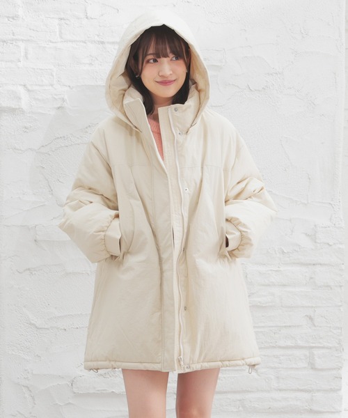 Honeys（ハニーズ）の「【非フッ素撥水加工】モンスターブルゾン（ダウンジャケット/コート・レディース・アイボリー/ブラック/カーキ/グレー・M/L）」の17枚目の写真