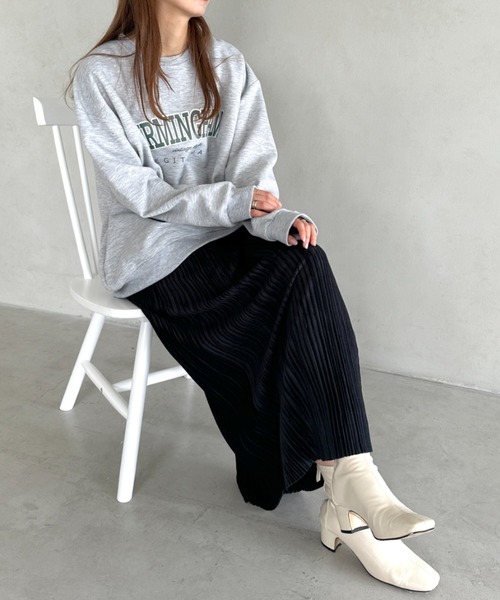 MYMOOD.（マイムード）の「ベロアIラインロングスカート（スカート・レディース・ブラック/グレイッシュベージュ・FREE）」の6枚目の写真