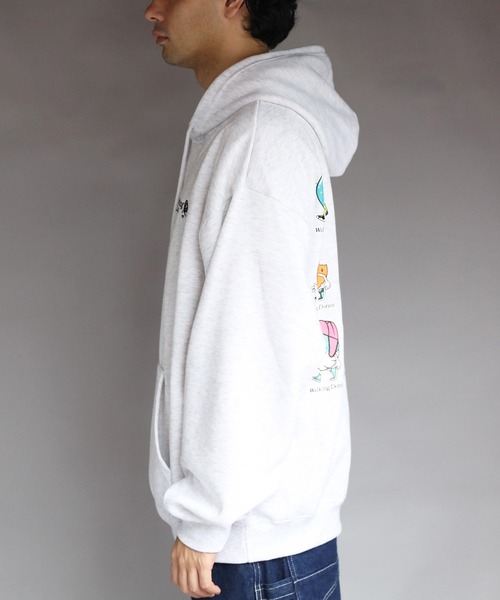 ８(eight)（エイト）の「裏起毛WALKING DONUTプルパーカー（パーカー・メンズ・スミクロ/ホワイト/ブラック・MEDIUM/X-LARGE/LARGE）」の5枚目の写真