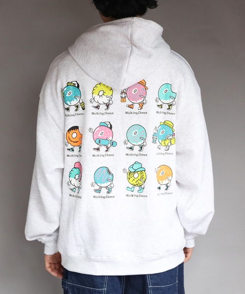８(eight)（エイト）の「裏起毛WALKING DONUTプルパーカー（パーカー・メンズ・スミクロ/ホワイト/ブラック・MEDIUM/X-LARGE/LARGE）」の6枚目の写真
