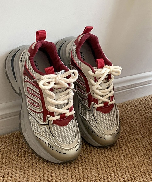 MEMECLE(メメクル)の「【 MEMECLE / メメクル 】シルバーメッシュ 厚底 カジュアルスニーカー(スニーカー・レディース・レッド/シルバー・S/M/L)」の9枚目の写真