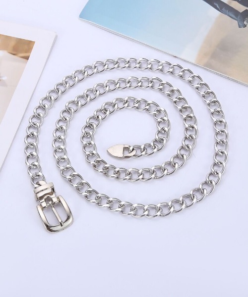 TONE SELECT GOODS（トーンセレクトグッズ）の「【urge select】チェーンデザイン ナローベルト（ベルト・レディース・ゴールド/シルバー・FREE）」の3枚目の写真