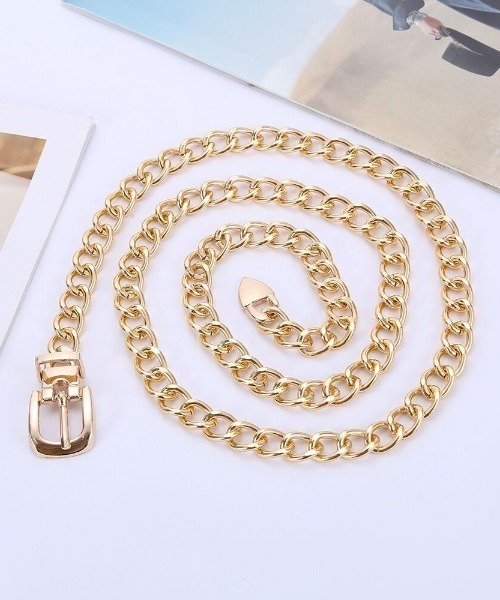 TONE SELECT GOODS（トーンセレクトグッズ）の「【urge select】チェーンデザイン ナローベルト（ベルト・レディース・ゴールド/シルバー・FREE）」の4枚目の写真