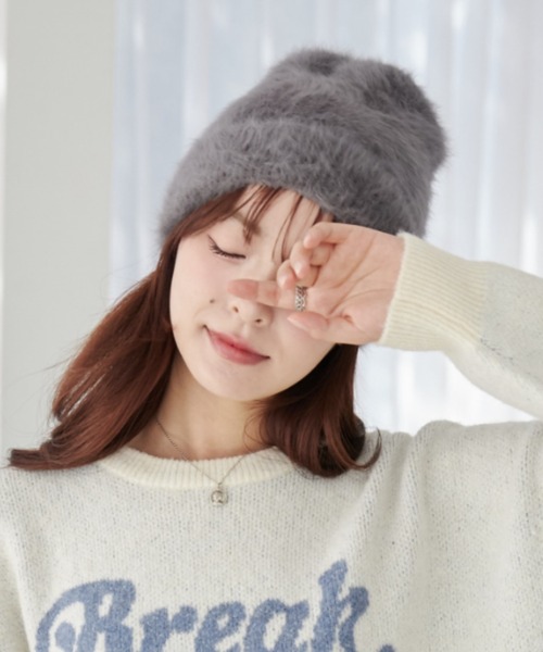 WEGO（ウィゴー）の「WEGO/シャギーニットキャップ（ニットキャップ/ビーニー・レディース・ブラック/オフホワイト/グレー・FREE）」の14枚目の写真