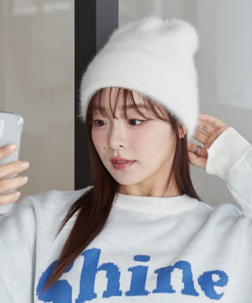 WEGO（ウィゴー）の「WEGO/シャギーニットキャップ（ニットキャップ/ビーニー・レディース・ブラック/オフホワイト/グレー・FREE）」の13枚目の写真