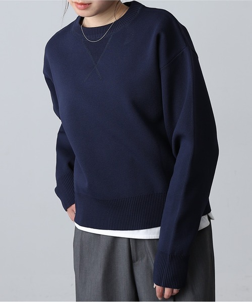 COLONY 2139（コロニートゥーワンスリーナイン）の「ガゼット付スウェットライクニット（ニット/セーター・レディース・ブラック/オフホワイト/グレー/ブラウン/ネイビー・FREE）」の5枚目の写真