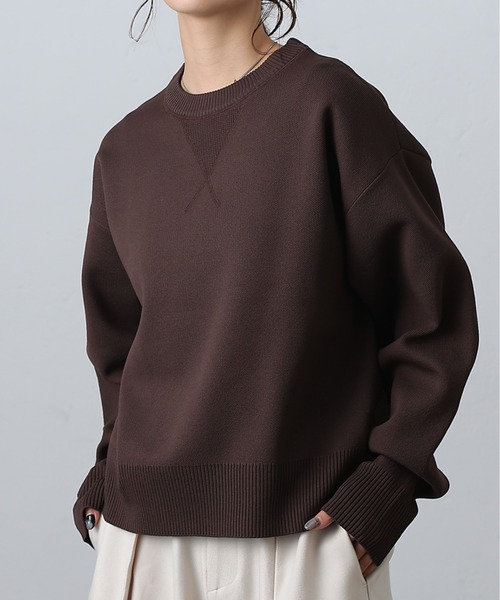 COLONY 2139（コロニートゥーワンスリーナイン）の「ガゼット付スウェットライクニット（ニット/セーター・レディース・ブラック/オフホワイト/グレー/ブラウン/ネイビー・FREE）」の4枚目の写真