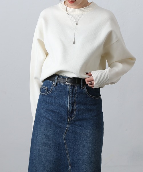 COLONY 2139（コロニートゥーワンスリーナイン）の「ガゼット付スウェットライクニット（ニット/セーター・レディース・ブラック/オフホワイト/グレー/ブラウン/ネイビー・FREE）」の15枚目の写真