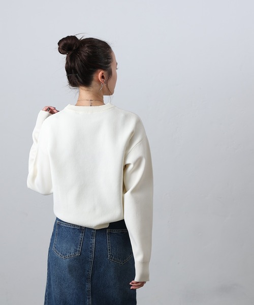 COLONY 2139（コロニートゥーワンスリーナイン）の「ガゼット付スウェットライクニット（ニット/セーター・レディース・ブラック/オフホワイト/グレー/ブラウン/ネイビー・FREE）」の17枚目の写真