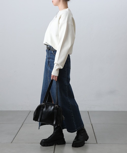 COLONY 2139（コロニートゥーワンスリーナイン）の「ガゼット付スウェットライクニット（ニット/セーター・レディース・ブラック/オフホワイト/グレー/ブラウン/ネイビー・FREE）」の19枚目の写真