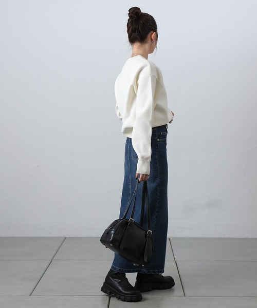 COLONY 2139（コロニートゥーワンスリーナイン）の「ガゼット付スウェットライクニット（ニット/セーター・レディース・ブラック/オフホワイト/グレー/ブラウン/ネイビー・FREE）」の21枚目の写真