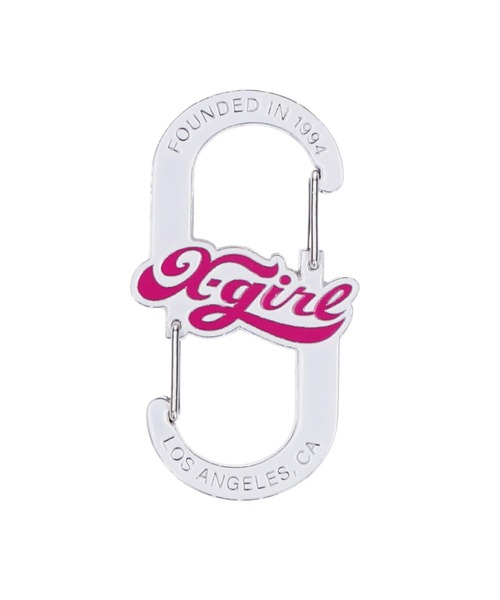 X-girl（エックスガール）の「CHEERFUL LOGO CARABINER（キーケース/キーアクセサリー・レディース・ホワイト/ライトブルー/ブラック・ONE SIZE）」の8枚目の写真