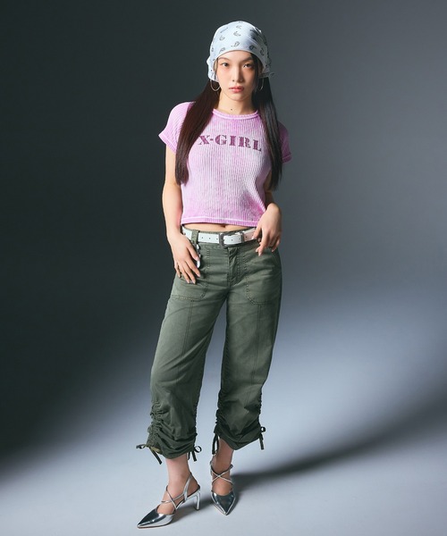 X-girl（エックスガール）の「CHEERFUL LOGO CARABINER（キーケース/キーアクセサリー・レディース・ホワイト/ライトブルー/ブラック・ONE SIZE）」の7枚目の写真