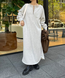 DouDou | 裏起毛前後2WAYジップワンピース(ワンピース)