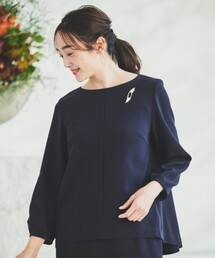 アンタイトル　ブルーガウチョ　セットアップ　3L 15号　ブラウス　大きいサイズ 大きいサイズ レディース セットアップ イレギュラーチュニック