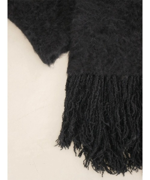TRUNC（トランクエイティーエイト）の「Fluffy Fringe Stole（ストール/ショール・レディース・ブラック/チャコールグレー/ブルー/アイボリー・FREE）」の8枚目の写真