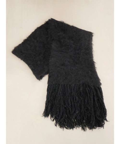 TRUNC（トランクエイティーエイト）の「Fluffy Fringe Stole（ストール/ショール・レディース・ブラック/チャコールグレー/ブルー/アイボリー・FREE）」の9枚目の写真