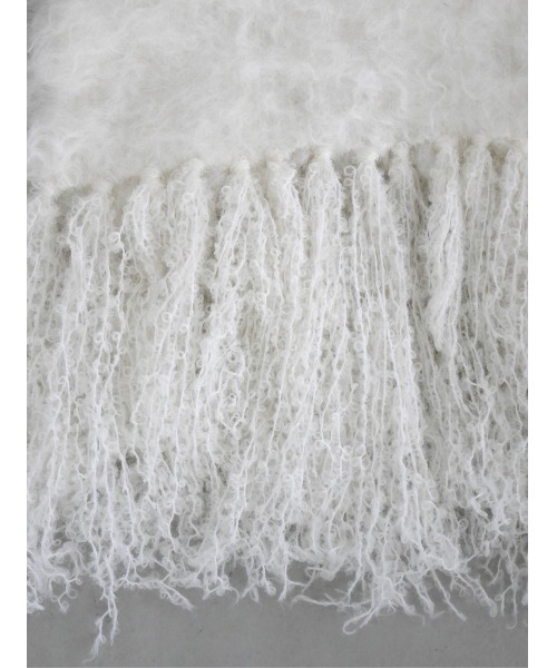 TRUNC（トランクエイティーエイト）の「Fluffy Fringe Stole（ストール/ショール・レディース・ブラック/チャコールグレー/ブルー/アイボリー・FREE）」の15枚目の写真