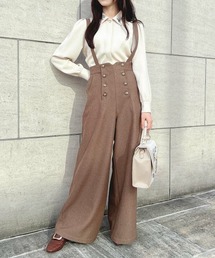 an another angelus | 【2サイズ展開あり】サスペンダー付きゴールド釦使いパンツ/ananotherangelus(その他パンツ)