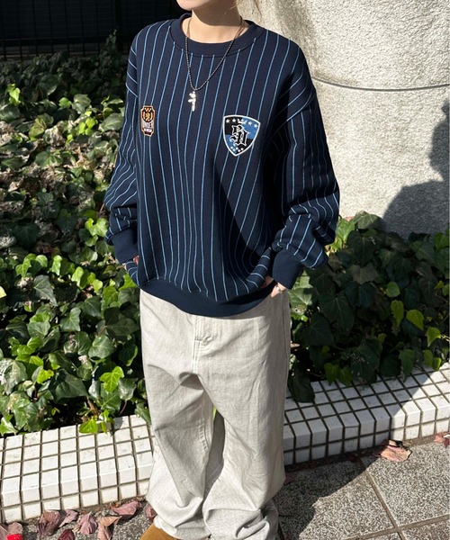 sedacle(セダクル)の「裏起毛ユニフォームスウェット(スウェット・メンズ・ネイビー/グレー/ブラウン・LARGE/MEDIUM/SMALL)」の3枚目の写真