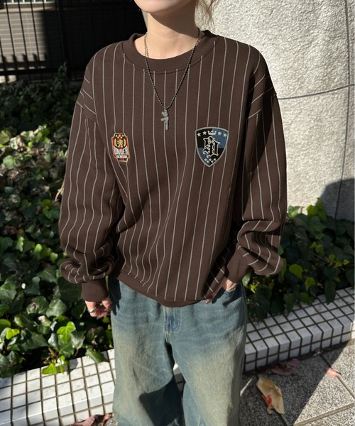 sedacle(セダクル)の「裏起毛ユニフォームスウェット(スウェット・メンズ・ネイビー/グレー/ブラウン・LARGE/MEDIUM/SMALL)」の1枚目の写真