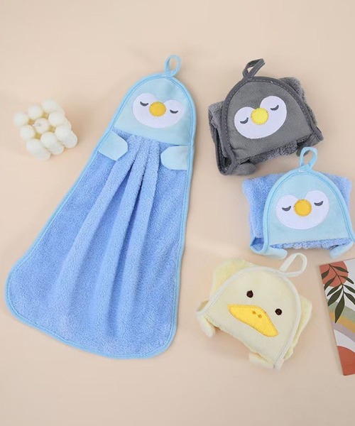 セール】3-11E21 アニマル ペンギン ふわふわ てるてるタオル