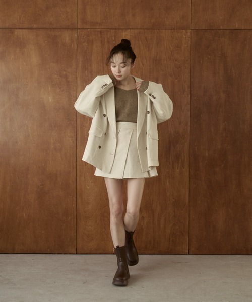 moi tytto（モイテュット）の「レイヤードスカート（スカート・レディース・ナチュラル/チェック/ブラウン/ブラック・MEDIUM/SMALL）」の5枚目の写真