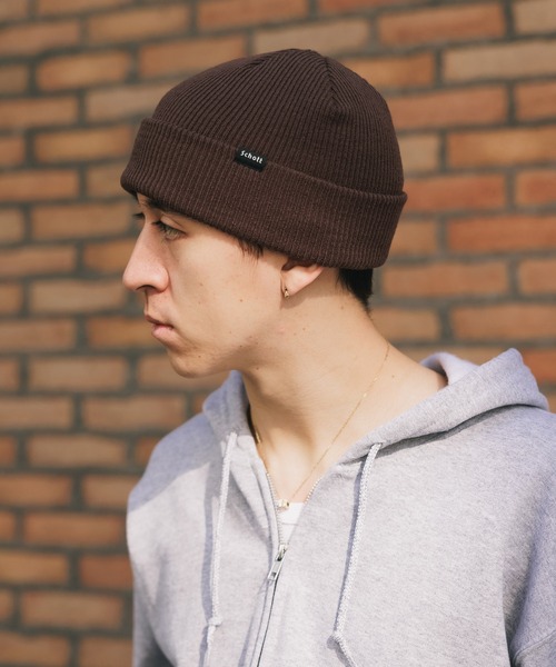 schott(ショット)の「schott/ショット ベーシックニットワッチ ニット帽(ニットキャップ/ビーニー・メンズ・モカ/オレンジ/ネイビー・FREE)」の6枚目の写真