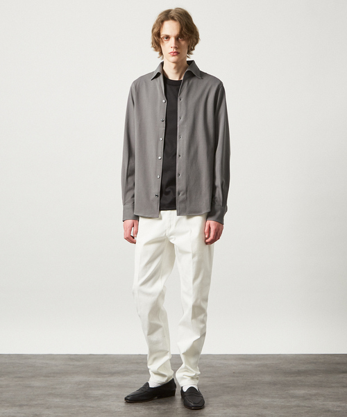 DESIGNWORKS（デザインワークス）の「【シルクタッチ】パール ワンピース カラー シャツ（シャツ/ブラウス・メンズ・グレー/ブラック/ホワイト・44/48/46/50）」の21枚目の写真