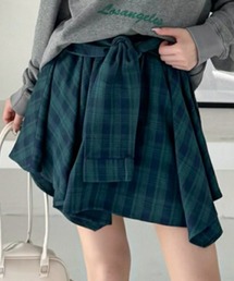 clear | チェック柄ラップ風スカート[インパン付] ≪2025SS新作≫(スカート)
