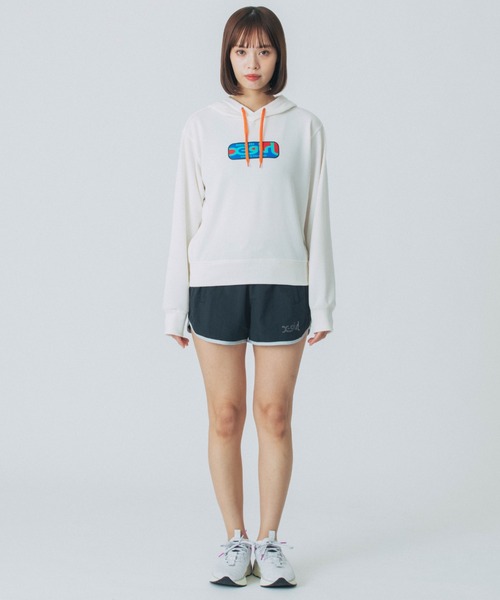 X-girl（エックスガール）の「X-GIRL/エックスガール クロップド丈パーカー 155251012002（パーカー・レディース・ライトブルー/グレー/ホワイト/ライム/オレンジ/ライトイエロー・L/M）」の7枚目の写真