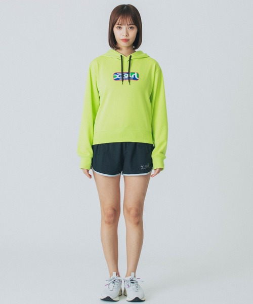 X-girl（エックスガール）の「X-GIRL/エックスガール クロップド丈パーカー 155251012002（パーカー・レディース・ライトブルー/グレー/ホワイト/ライム/オレンジ/ライトイエロー・L/M）」の13枚目の写真
