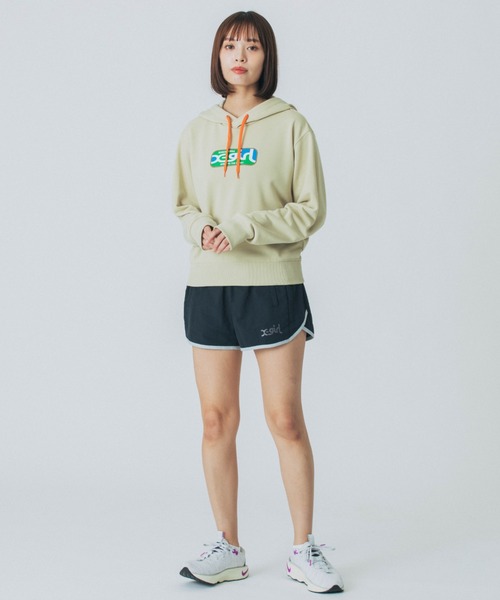 X-girl（エックスガール）の「X-GIRL/エックスガール クロップド丈パーカー 155251012002（パーカー・レディース・ライトブルー/グレー/ホワイト/ライム/オレンジ/ライトイエロー・L/M）」の20枚目の写真