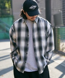オンブレーチェックルーズシャツ