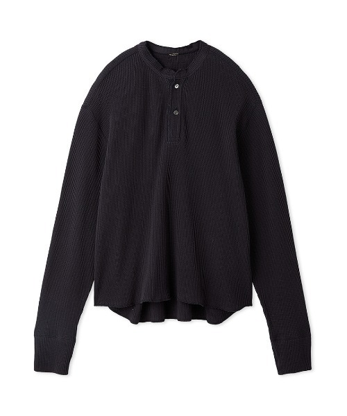 Mila Owen(ミラオーウェン)の「ワッフルヘンリーカットトップス【手洗い可能】(Tシャツ/カットソー・レディース・ブルー/ネイビー/ホワイト/ピンク・FREE)」の16枚目の写真