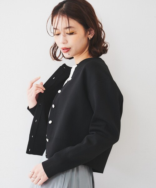 UNTITLED（アンタイトル）の「【セットアップ可能】スポンディッシュ カーディガン（カーディガン/ボレロ・レディース・ブラック系1/ブルー系1/ブラック・44/48/00/02/04）」の17枚目の写真