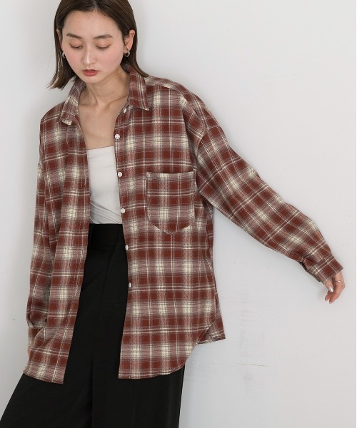 ad thie(アドティエ)の「オーバーサイズ チェックシャツ(シャツ/ブラウス・レディース・ブラック/ブルー/レッド/ブラウン・FREE)」の20枚目の写真