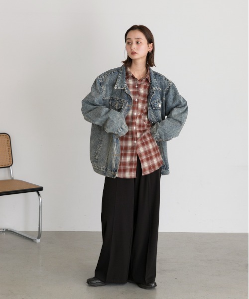 ad thie(アドティエ)の「オーバーサイズ チェックシャツ(シャツ/ブラウス・レディース・ブラック/ブルー/レッド/ブラウン・FREE)」の13枚目の写真